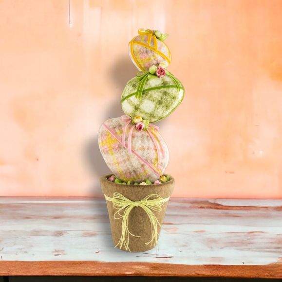 28" Stacked Egg Topiary