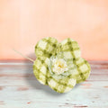 14" Green Plaid Flower Stem
