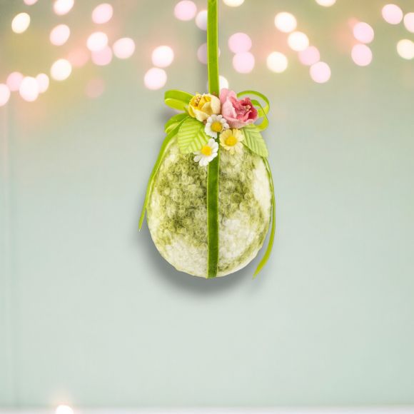 5.5" Green Plaid Egg Ornament