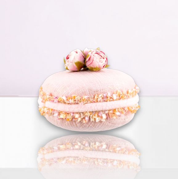 3.5" Pink Flower Macaron Ornament