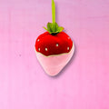 6" Cupid's Valentine Hanging Light Pink Flocked Chocolate Strawberry