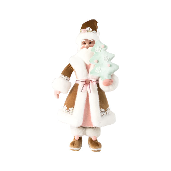 25" Gingerbread Santa Brown Coat