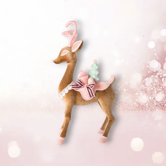28" Pink Gingerbread Deer