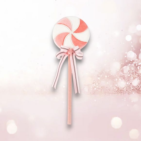 20" Pink / White Swirl Lolipop