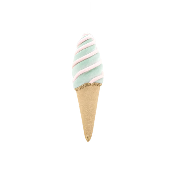 9" Blue Ice Cream Cone Ornament
