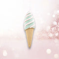 9" Blue Ice Cream Cone Ornament