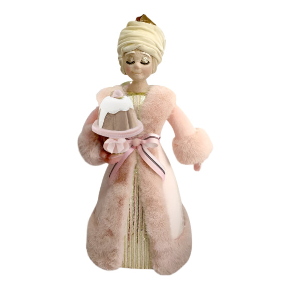 25" Gingerbread Pink Mrs Claus with Cake