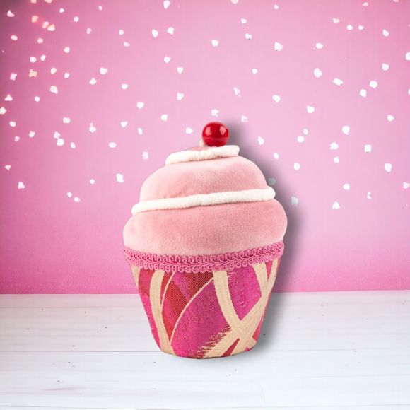 6" Cupid's Valentine  Pink Swirl Cupcake