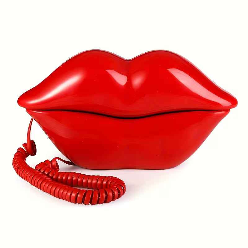 Cupid's Valentine - Retro Style Novelty Mouth Phone - Landline Phone for Home