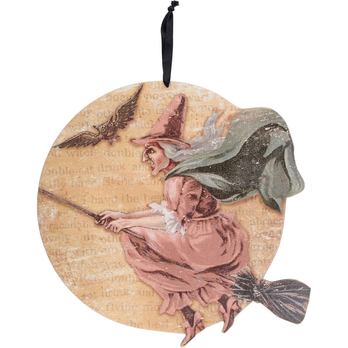 20" Midnight Flying Witch Wall Decor