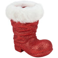 8" Glitter Santa Boot Sitter