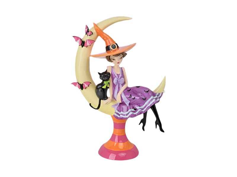 Halloween Carnival 15" Resin Witch on Moon