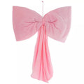Cupids Valentine - 23"H PLUSH PINK VELVET WALL BOW DECOR