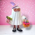 Halloween Carnival 36” Ghost With Scream Slippers & Pumpkin Bucket