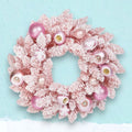 Retro 23" Pink Wreath with Pink Ornaments