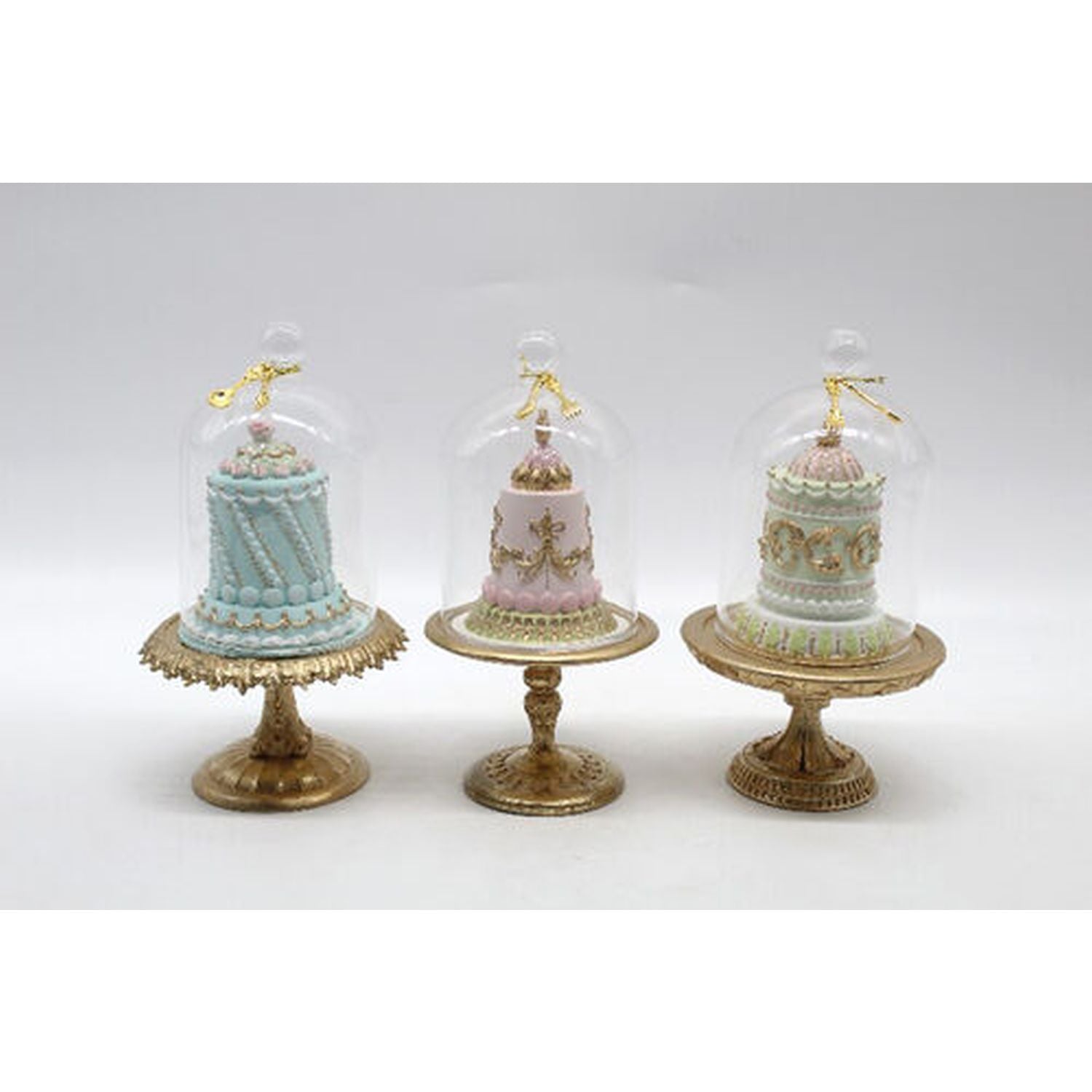 Santa's Sweet Shoppe Collection -  3 Assorted Cakes In Cloche.