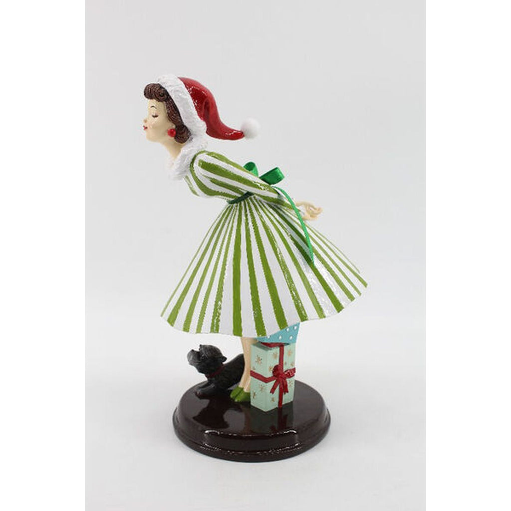 Christmas Carousel Collection Retro Girl Kissing.