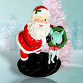 48" Retro Red Santa with Deer Display