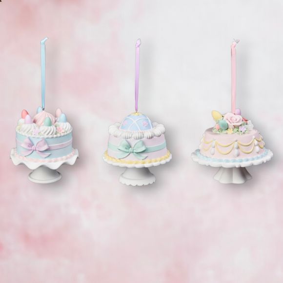 3 Assorted Resin Spring Cakes Ornaments