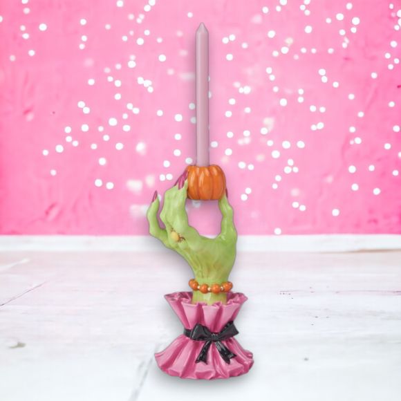 Halloween Carnival 10" Left Witch Hand Candle Holder