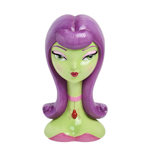 Halloween Carnival 16" Purple Hair Witch Head Bust