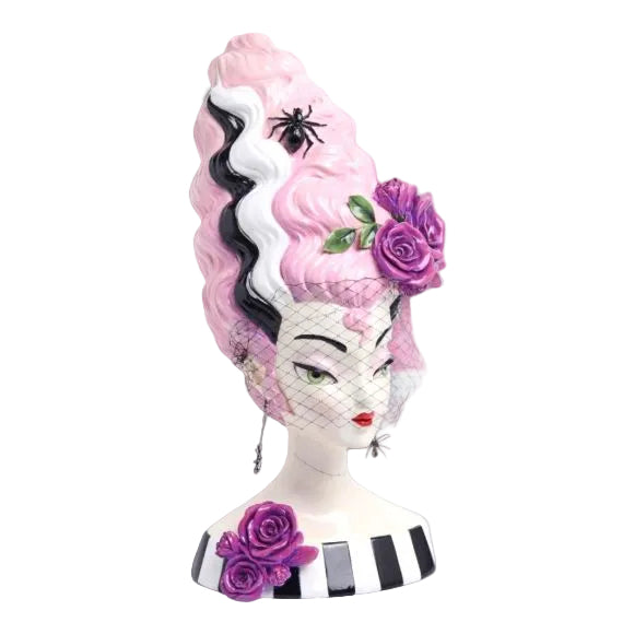 18” Monster Bride Bust with Pink Hair