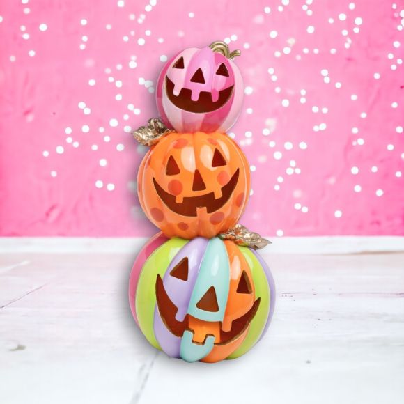 Halloween Carnival 28.5" Colorful Pumpkin Stack