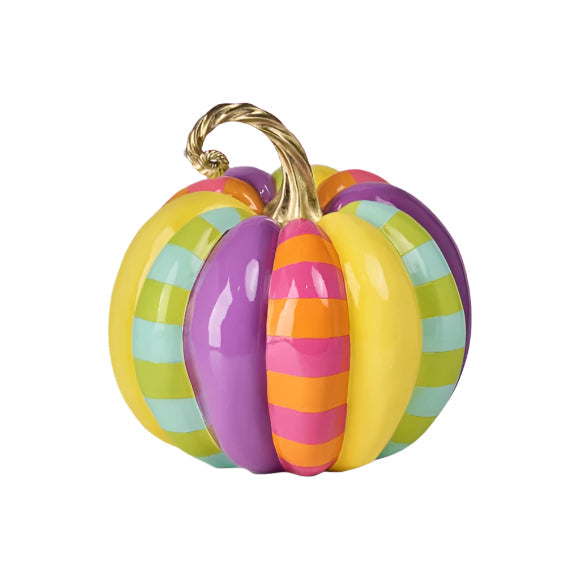 Halloween Carnival 15" Colorful Multi Stripe Pumpkin