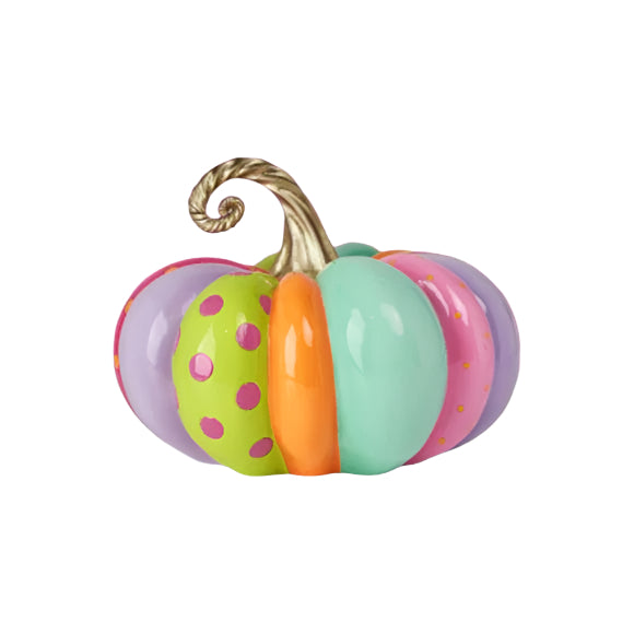 Halloween Carnival 14.5" Colorful Multi Stripe Pumpkin