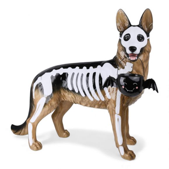 Halloween Carnival - 39" Resin Skeleton German Shepherd Dog