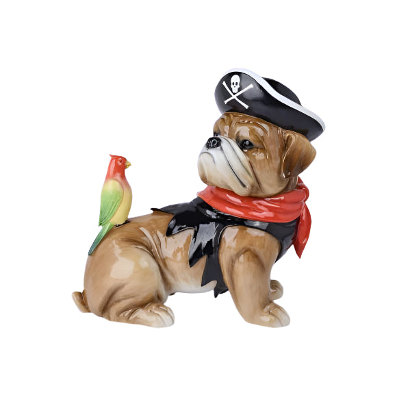 18.5" Resin Halloween Costume Pirate Bulldog