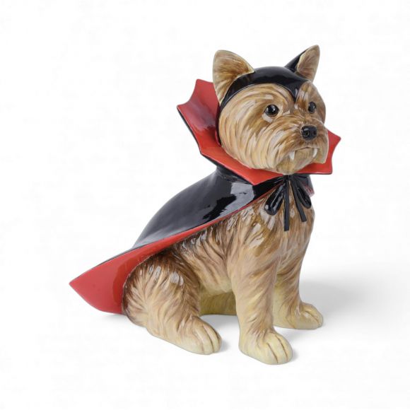 Halloween Carnival - 14" Resin Vampire Yorkie Dog