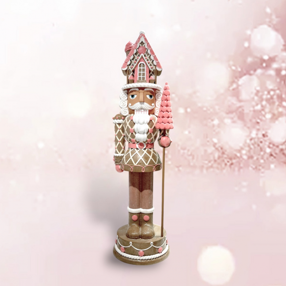 36" Pink Gingerbread Nutcracker
