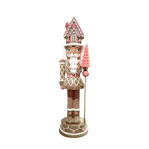 36" Pink Gingerbread Nutcracker