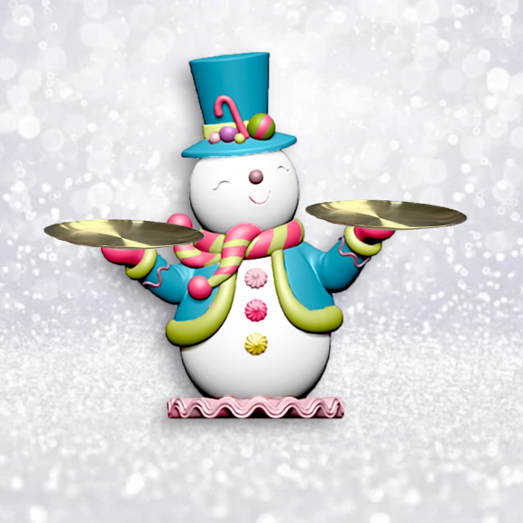 Santa's Sweet Shoppe Collection - 18" Snowman with Serving Trays