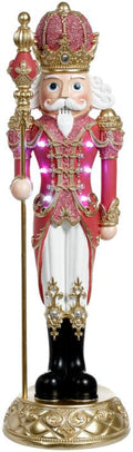 20" Pink Jeweled Nutcracker with Staff