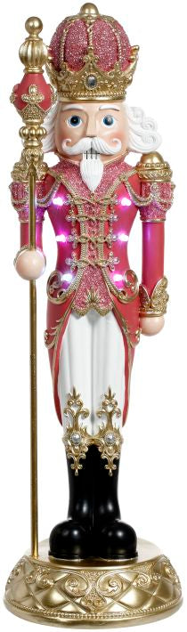 20" Pink Jeweled Nutcracker with Staff