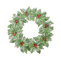 Christmas Carousel Collection - 5.25" Glittered Holly Wreath Ornament
