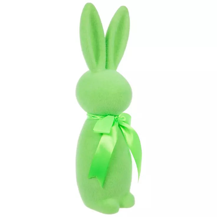19" NEON GREEN FLOCKED BUNNY