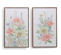 14" CANVAS FLORAL WALL ART - SET OF 2