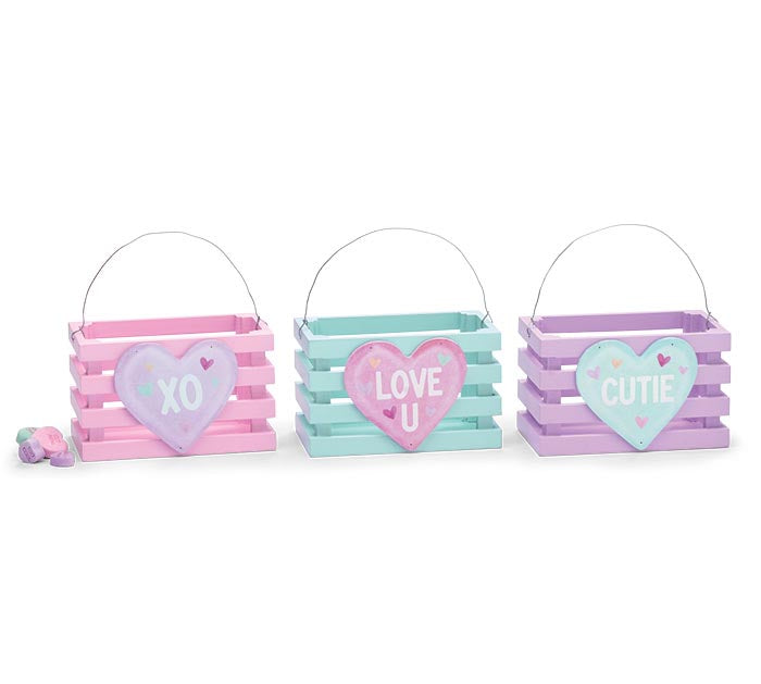 Valentine's Day - 4.75" CONVERSATION HEART MINI CRATE
