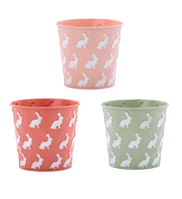 5" Embossed Bunny Pot Cover