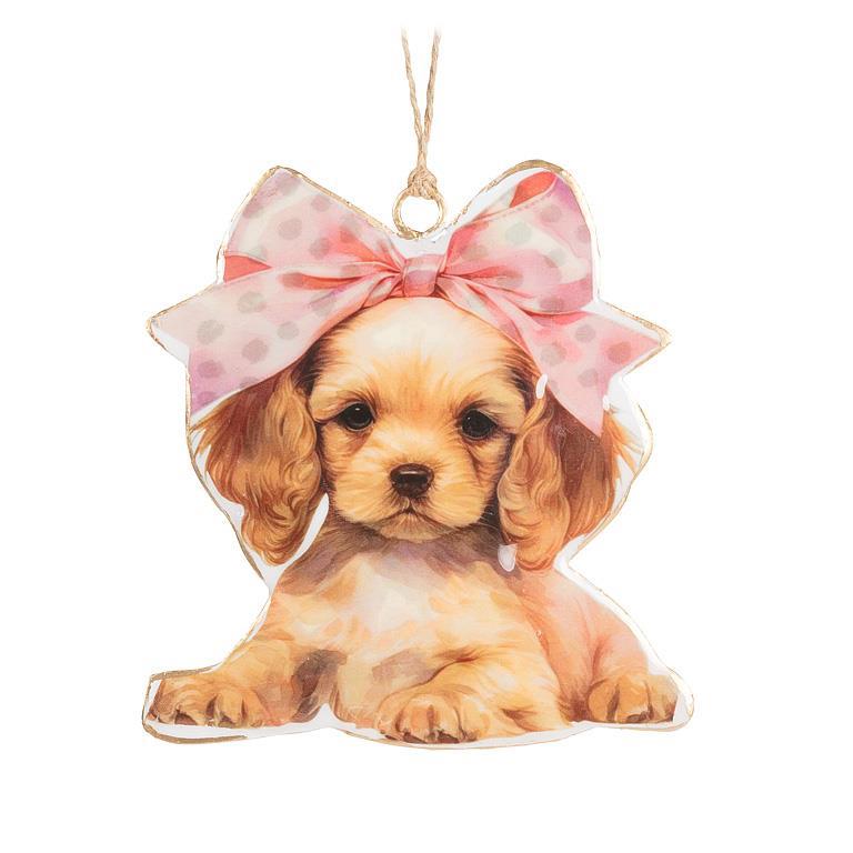Valentine's Day - 4" Puppy with Bow Ornament