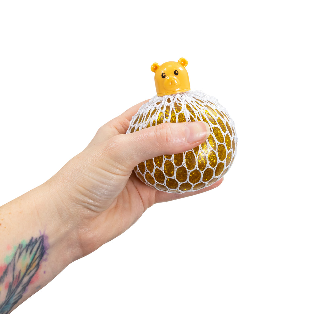 SQUISHY MESH PET - GOLD BEAR