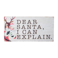 22" Dear Santa Textured Wood Wall Art