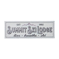 24" Summit Ski Lodge Embossed Metal Framed Wall Art