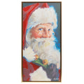 Christmas Carousel Collection - 27.25" Santa Portrait Textured Framed Wall Art