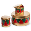 Christmas Carousel Collection - 13.5" Drum Canisters - SET OF 3