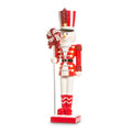 25" Lighted Peppermint Snowman Nutcracker