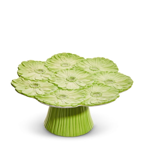 8.75" Ceramic Floral Bouquet Cake Plate